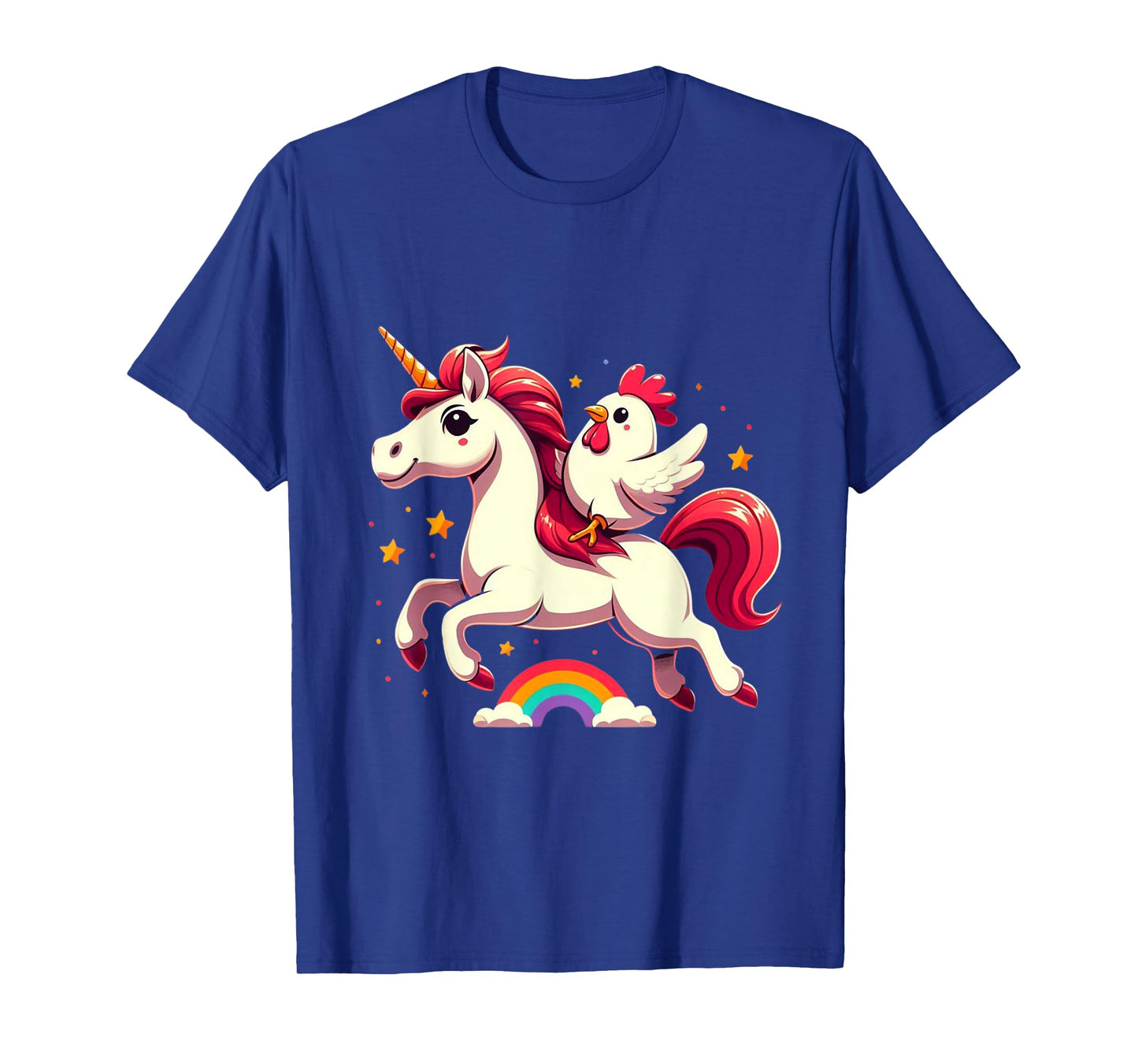 Chicken Riding A Unicorn Boys Girls Men Women Kids Adults T-Shirt