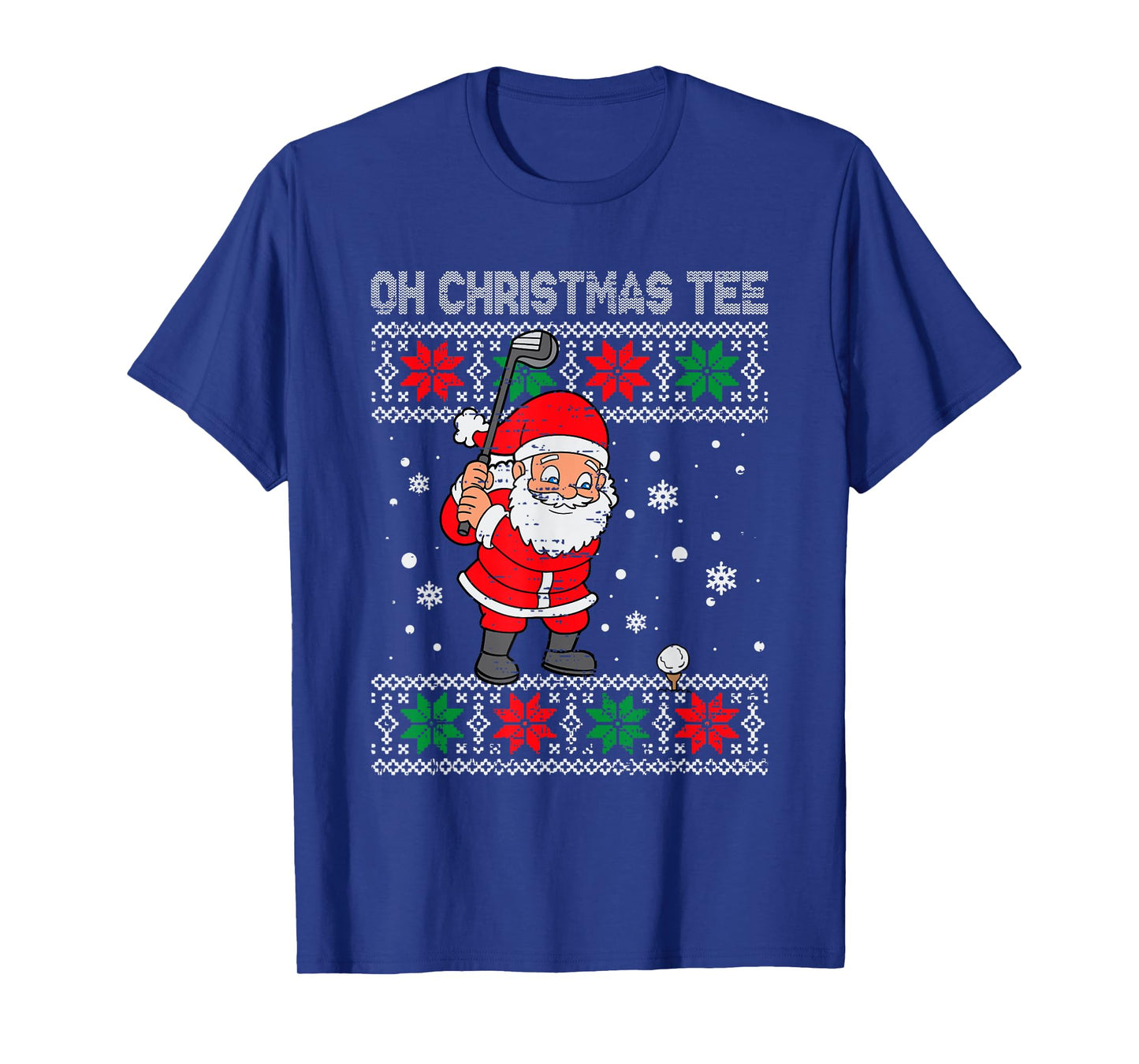 Christmas Santa Playing Golf Xmas Golfer For Mens Boy Kids T-Shirt
