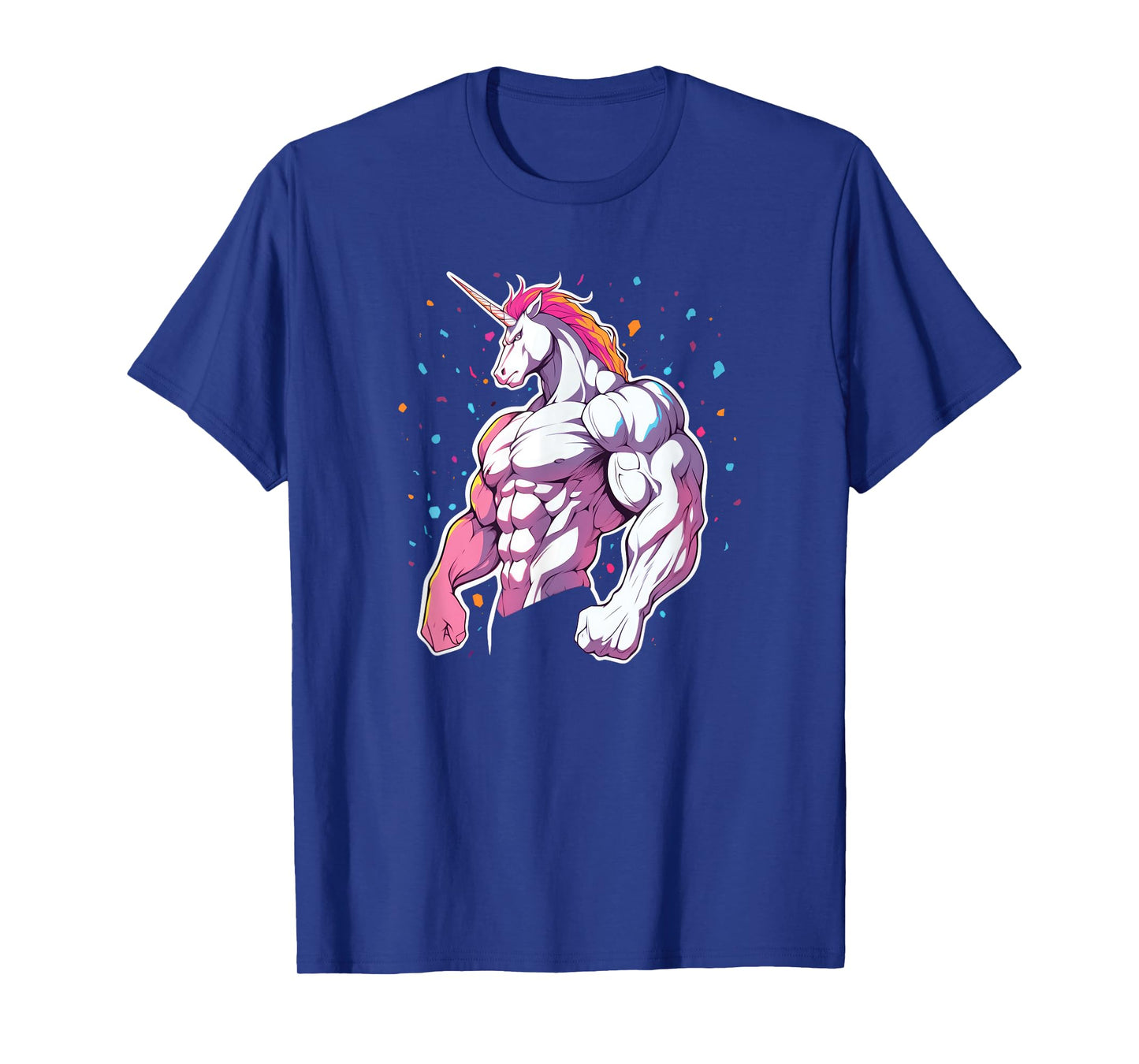 Buff Big Muscle Unicorn Illustration - Funny Strong Gym T-Shirt