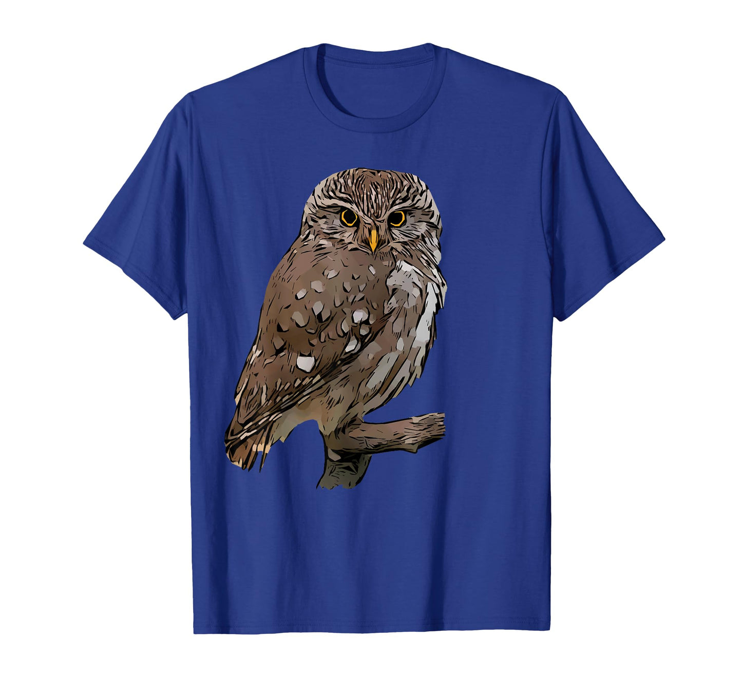 Realistic Owl Illustration on Tree Branch T-Shirt