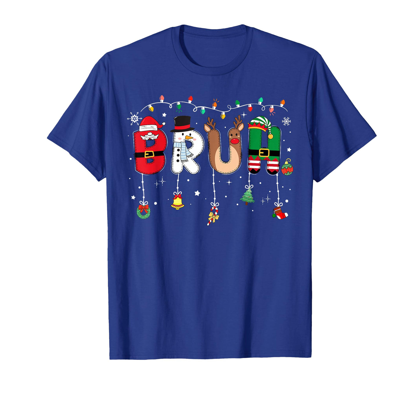 Bruh Funny Christmas Teens Boys Kids Xmas Pajamas T-Shirt