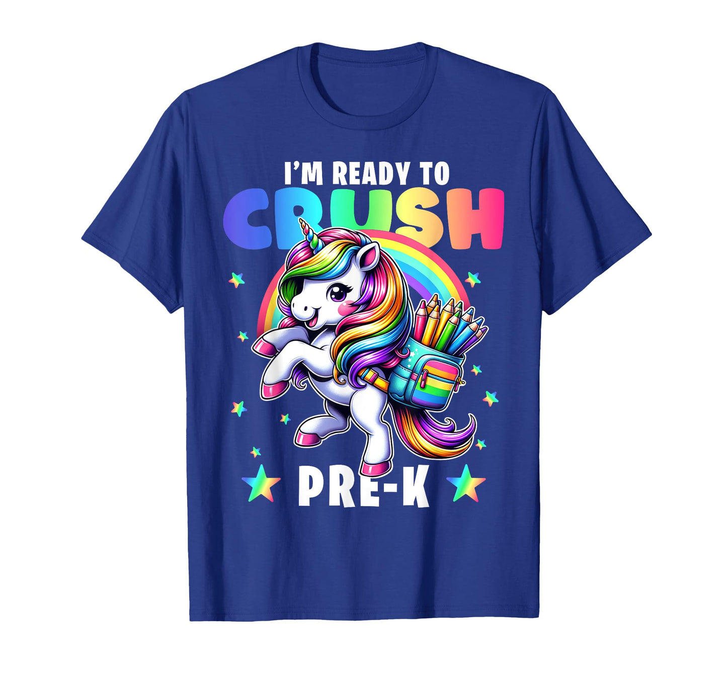 Crush Pre-K Girls Back to School Unicorn First Day Preschool T-Shirt