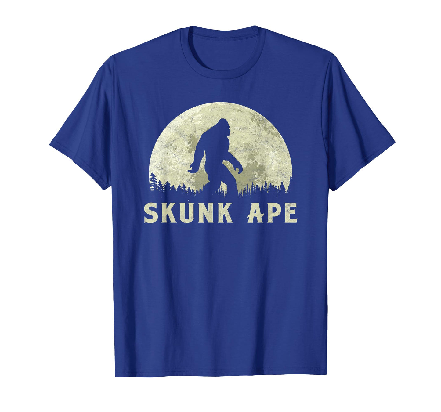 Skunk Ape! Bigfoot Moon Silhouette Retro T-Shirt - Believe! T-Shirt