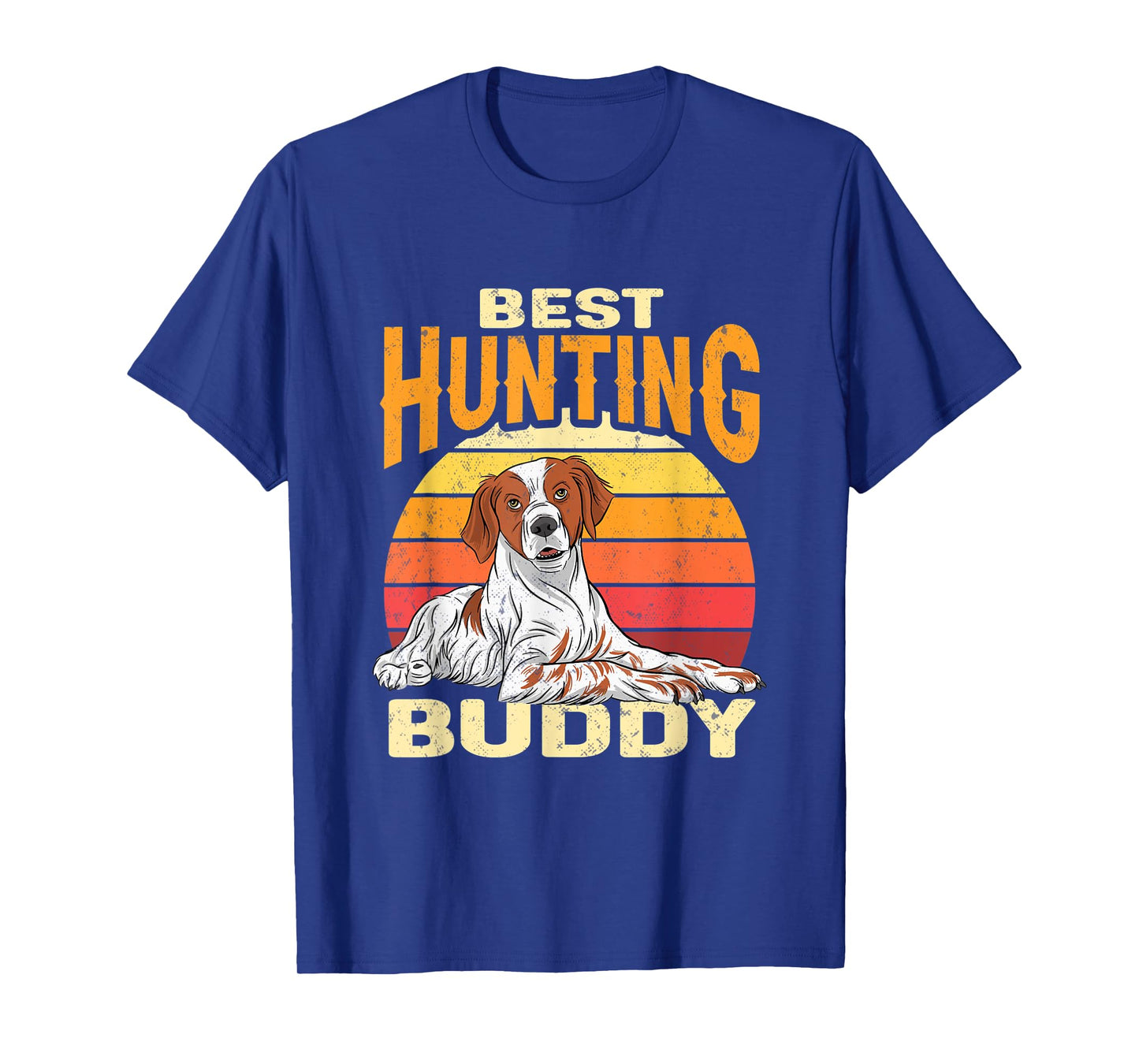 Brittany Spaniel Retro Best Hunting Buddy Brittany Dog T-Shirt for Men Women