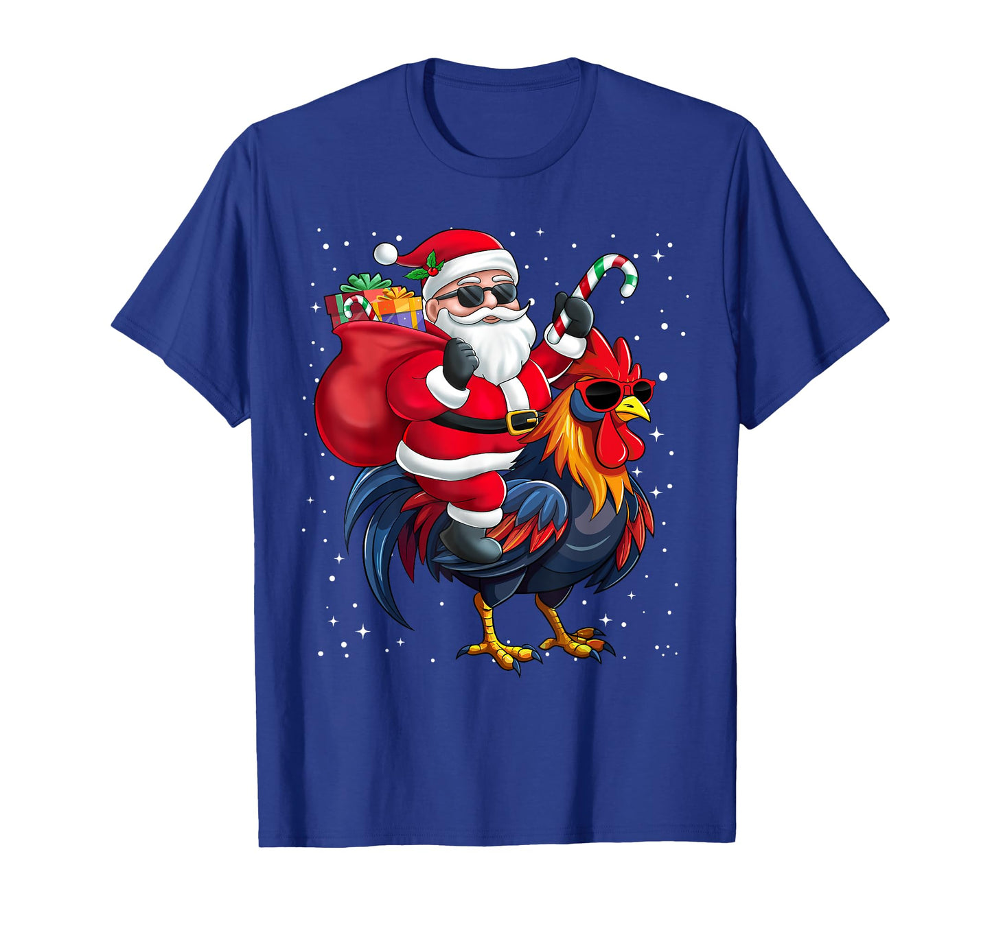 Santa Claus Riding A Chicken Christmas Boy Girl Kids T-Shirt