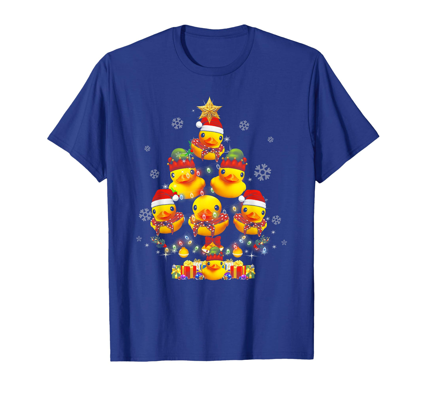 Rubber Duck Christmas Tree Xmas Light Surrounded Ducky T-Shirt