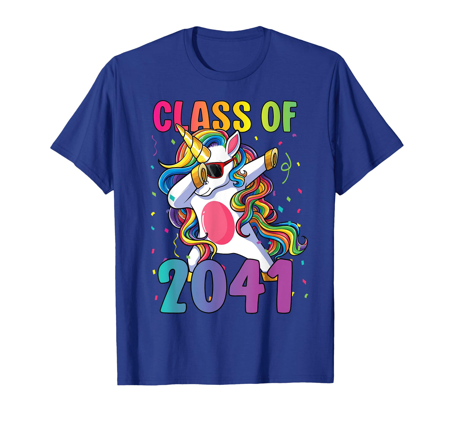 Class of 2041 Shirt Girls Dabbing Unicorn Grow With Me T-Shirt