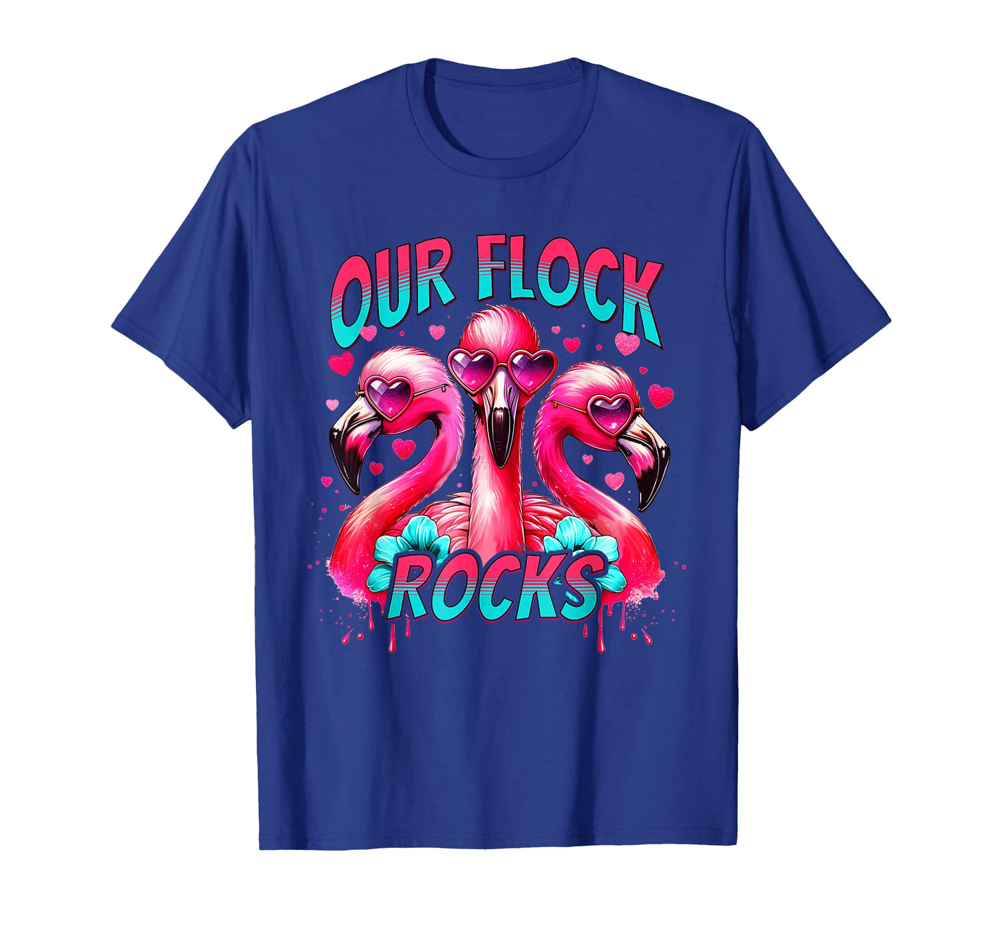 Our Flock Rocks Flamingo Matching Family Vacation T-Shirt