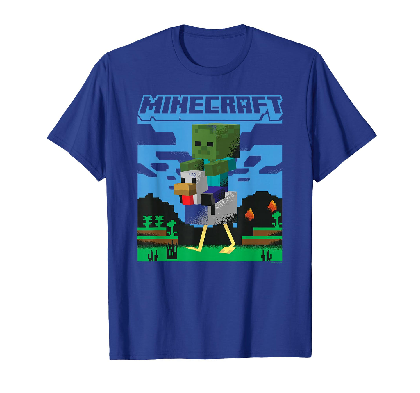 Minecraft Chicken Jockey Day Walk Poster T-Shirt