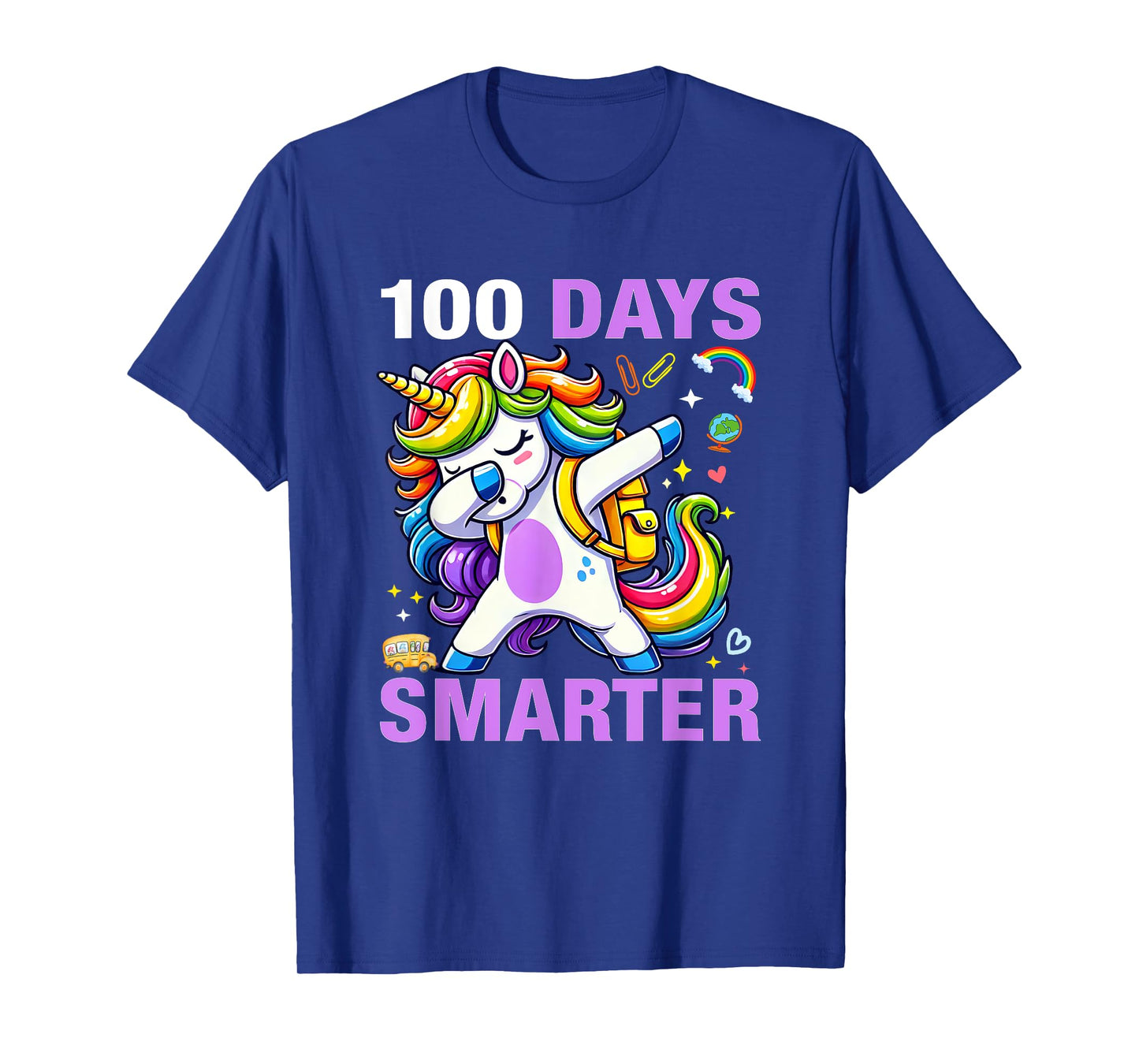 100 Days Smarter Kids Girls Unicorn 100th Day of School T-Shirt