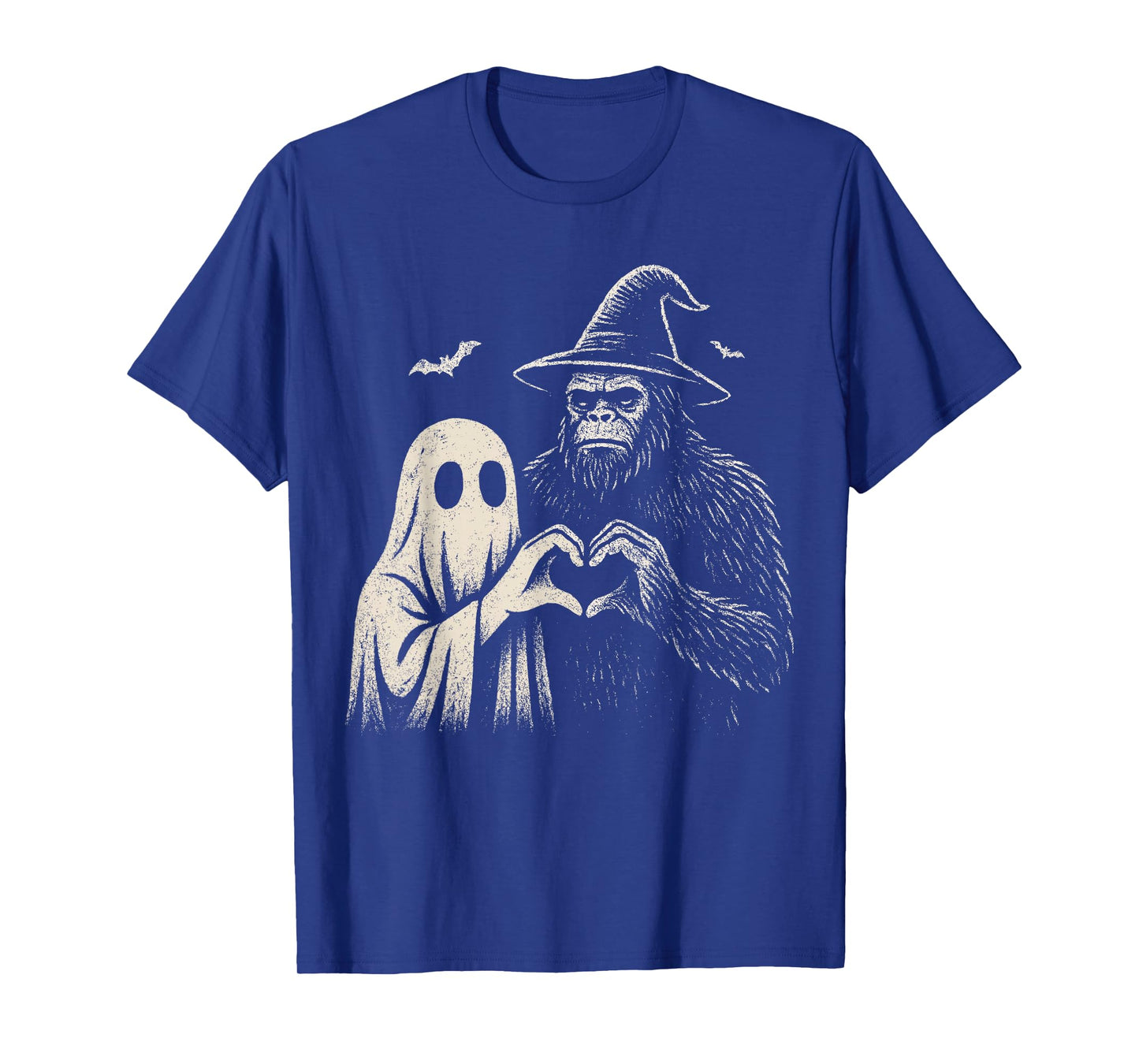 Sasquatch Ghost Love Hand Sign Bigfoot Halloween Men Spooky T-Shirt