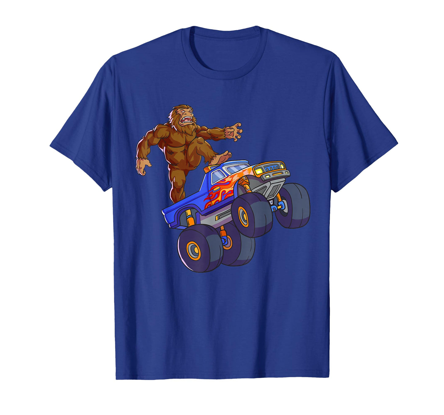 Bigfoot Riding Monster Truck Funny Sasquatch Monster Truck T-Shirt