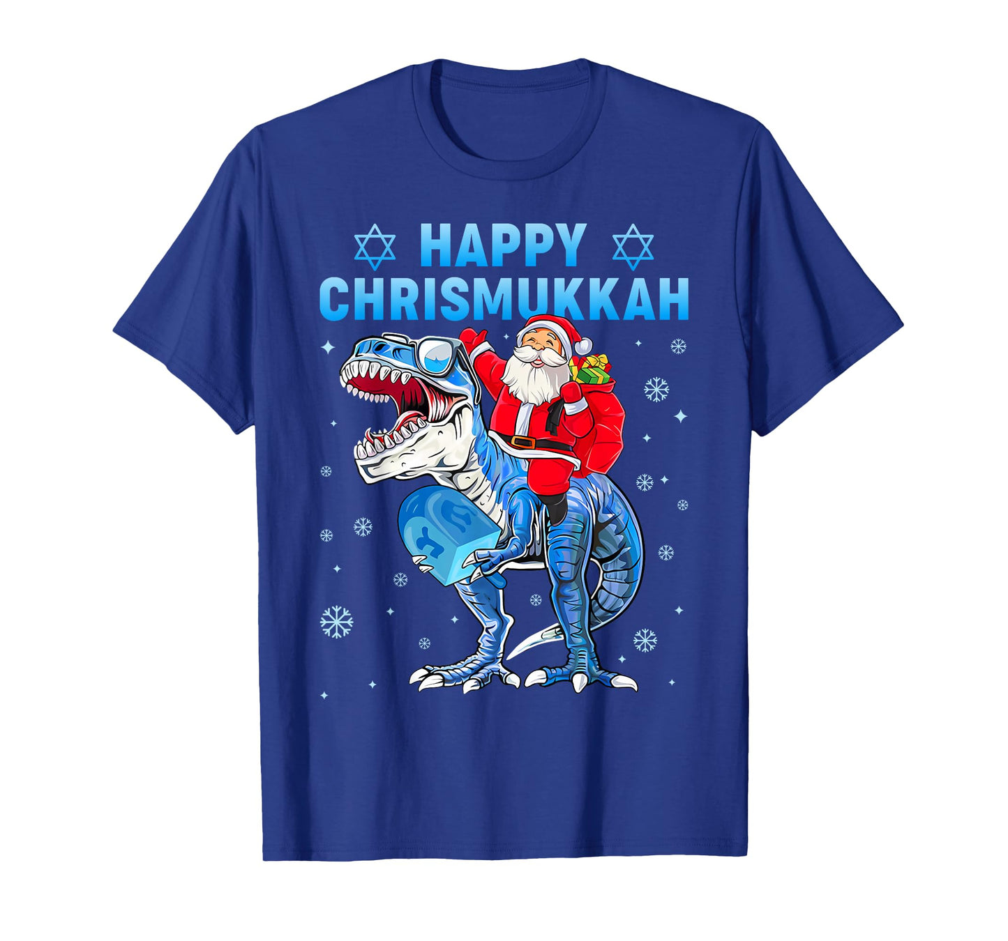 Happy Chrismukkah Hanukkah Cool Santa T-rex Jewish Boys Kids T-Shirt