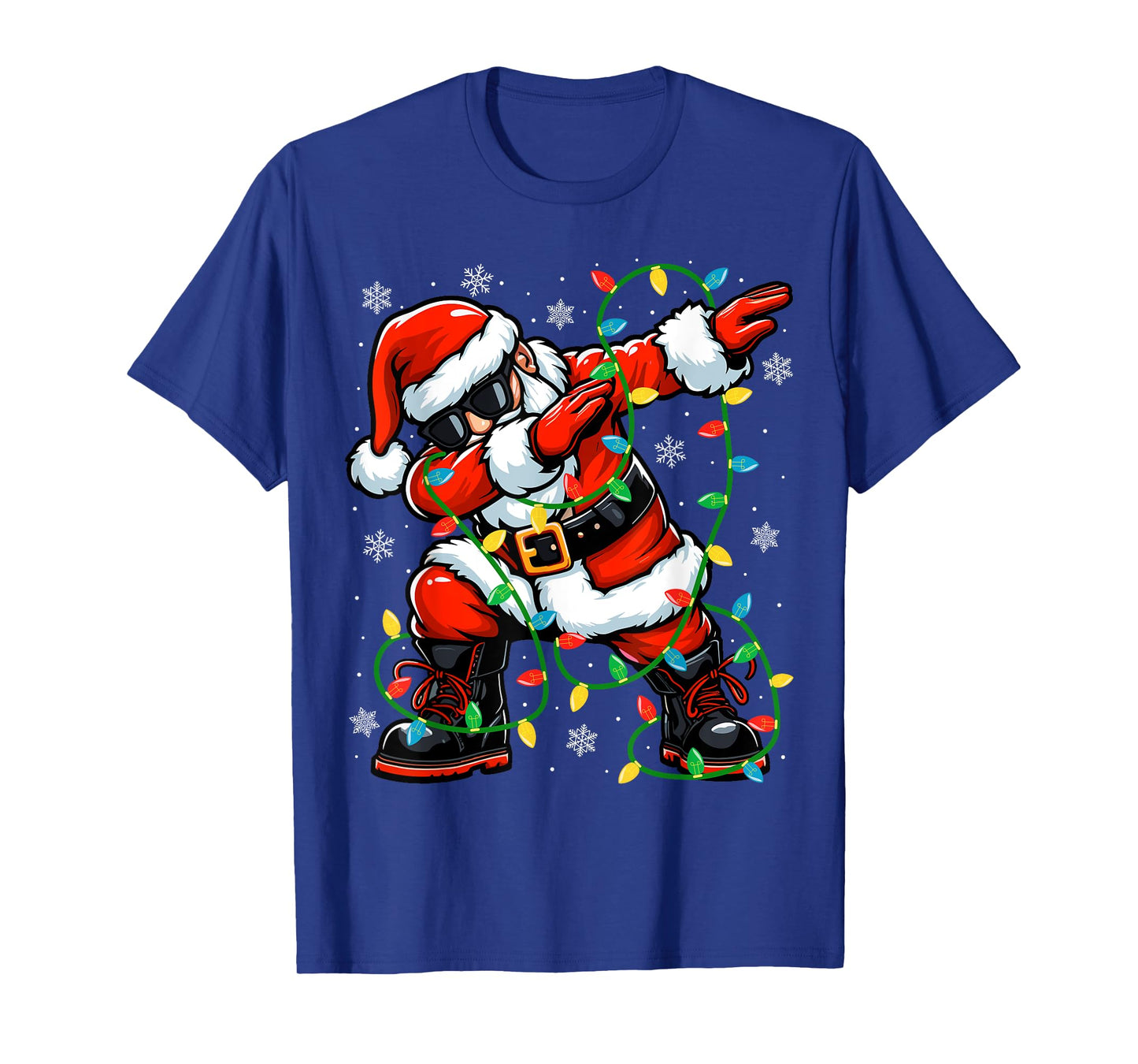 Christmas Dabbing Santa Claus Xmas Lights Kids Christmas T-Shirt