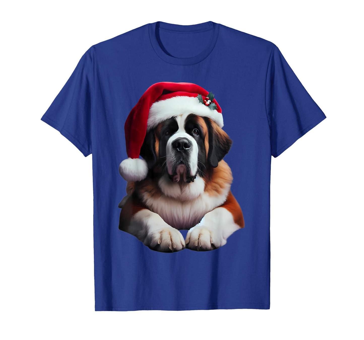 Saint Bernard With Santa Hat Christmas Xmas Dog Owner Mom T-Shirt