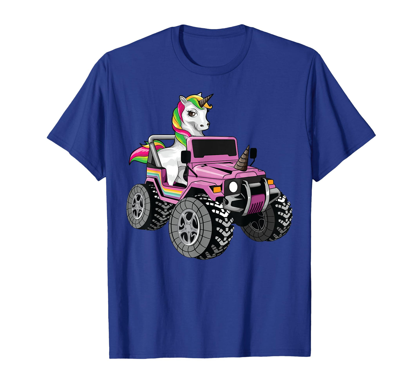 Funny Unicorn Monster Truck Gift For Girls Cool Pink Party T-Shirt