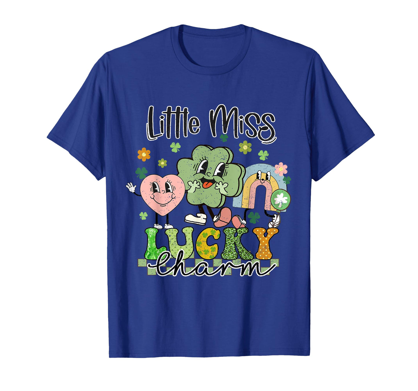 Retro Groovy Little Miss Lucky Charm St Patrick's Day T-Shirt