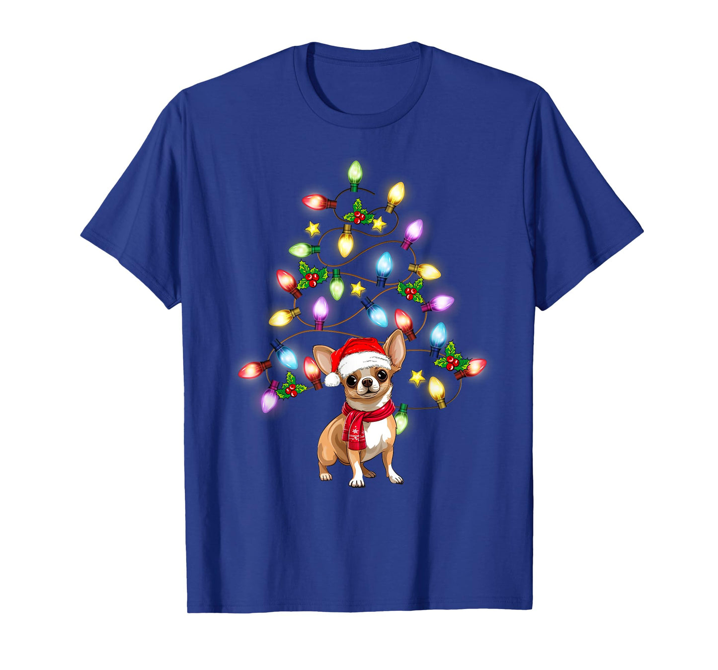 Chihuahua Cute Dog Santa Christmas Tree Decor T-Shirt