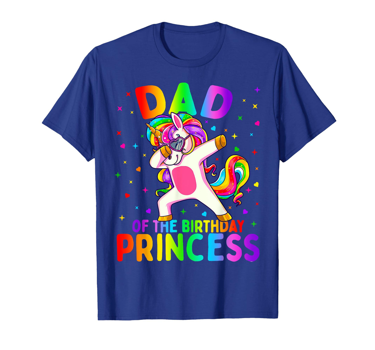 Dad of the Birthday Princess Girl Dabbing Unicorn Father T-Shirt