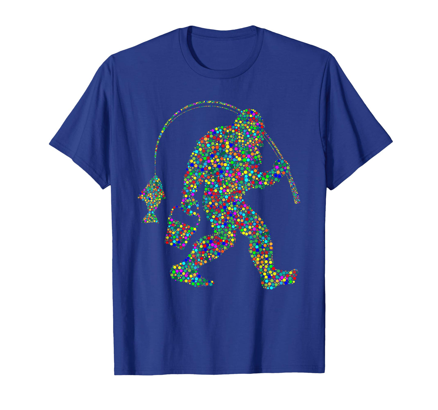 Polka Bigfoot Fishing, Funny Fisherman Retirement Dot Day T-Shirt