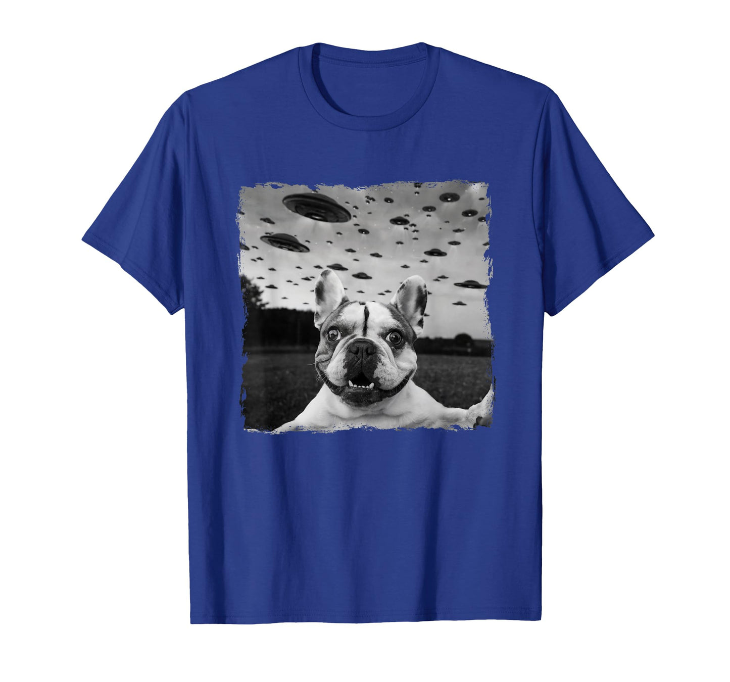 French BullDog Selfie UFO Alien Abduction Halloween Dog T-Shirt