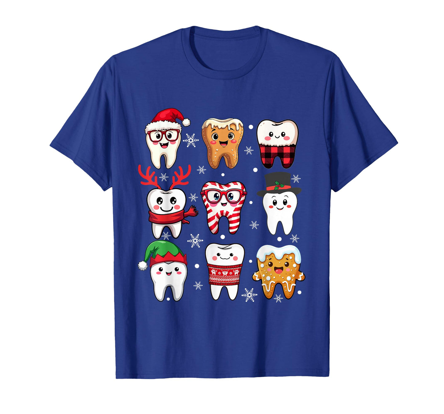 Funny Dental Christmas Cute Teeth Costume Dentist Santa Hat T-Shirt