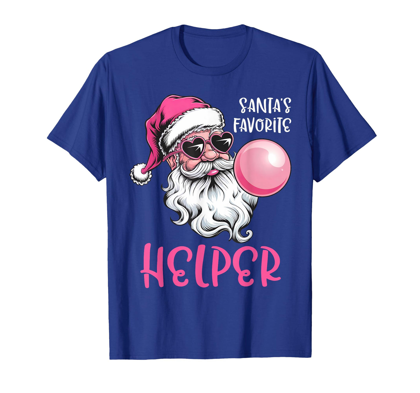 Santa's Favorite Helper Christmas Pink Santa Claus Balloon T-Shirt