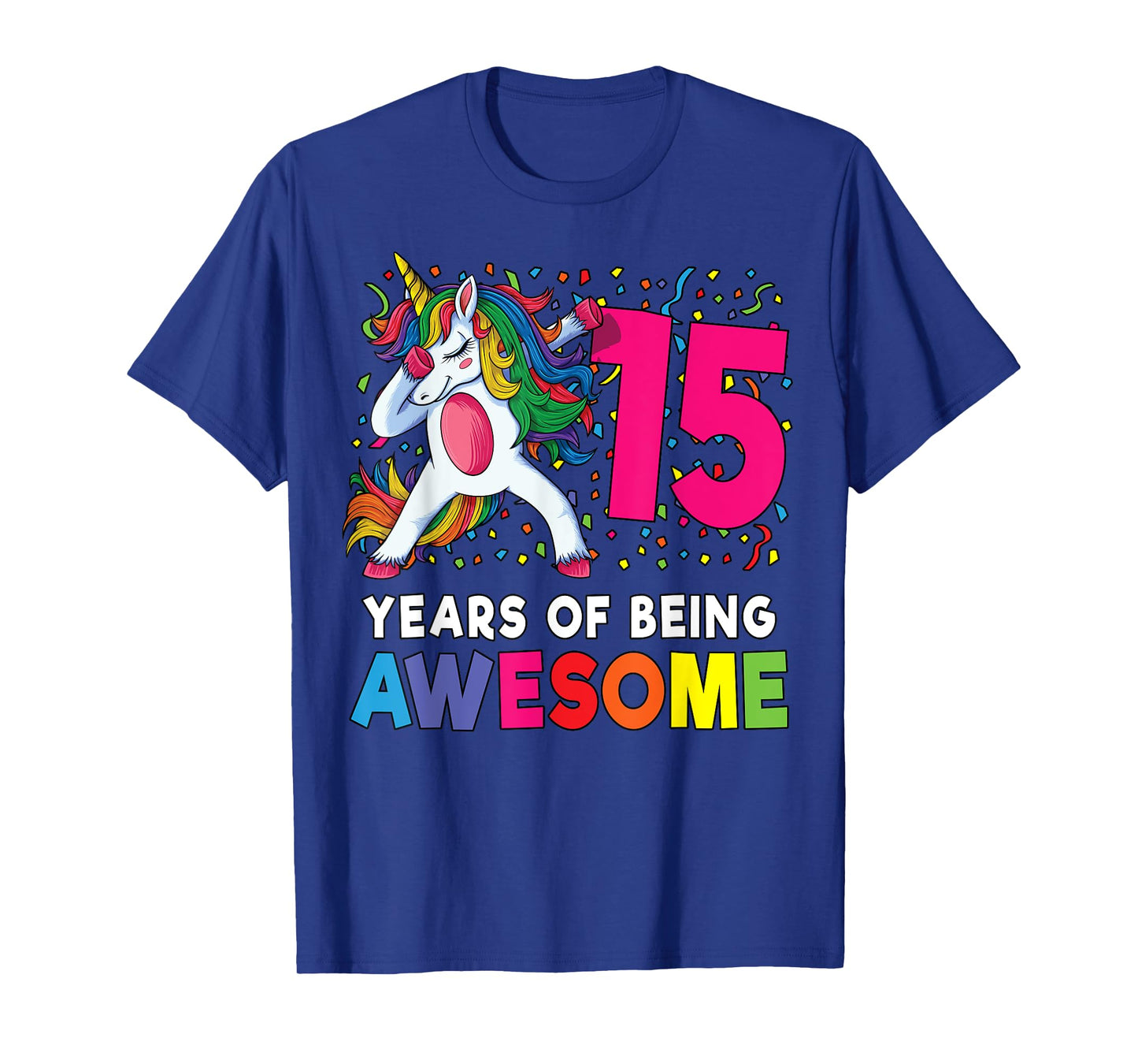 15th Birthday Dabbing Unicorn Party Gift 15 Years Old Girls T-Shirt
