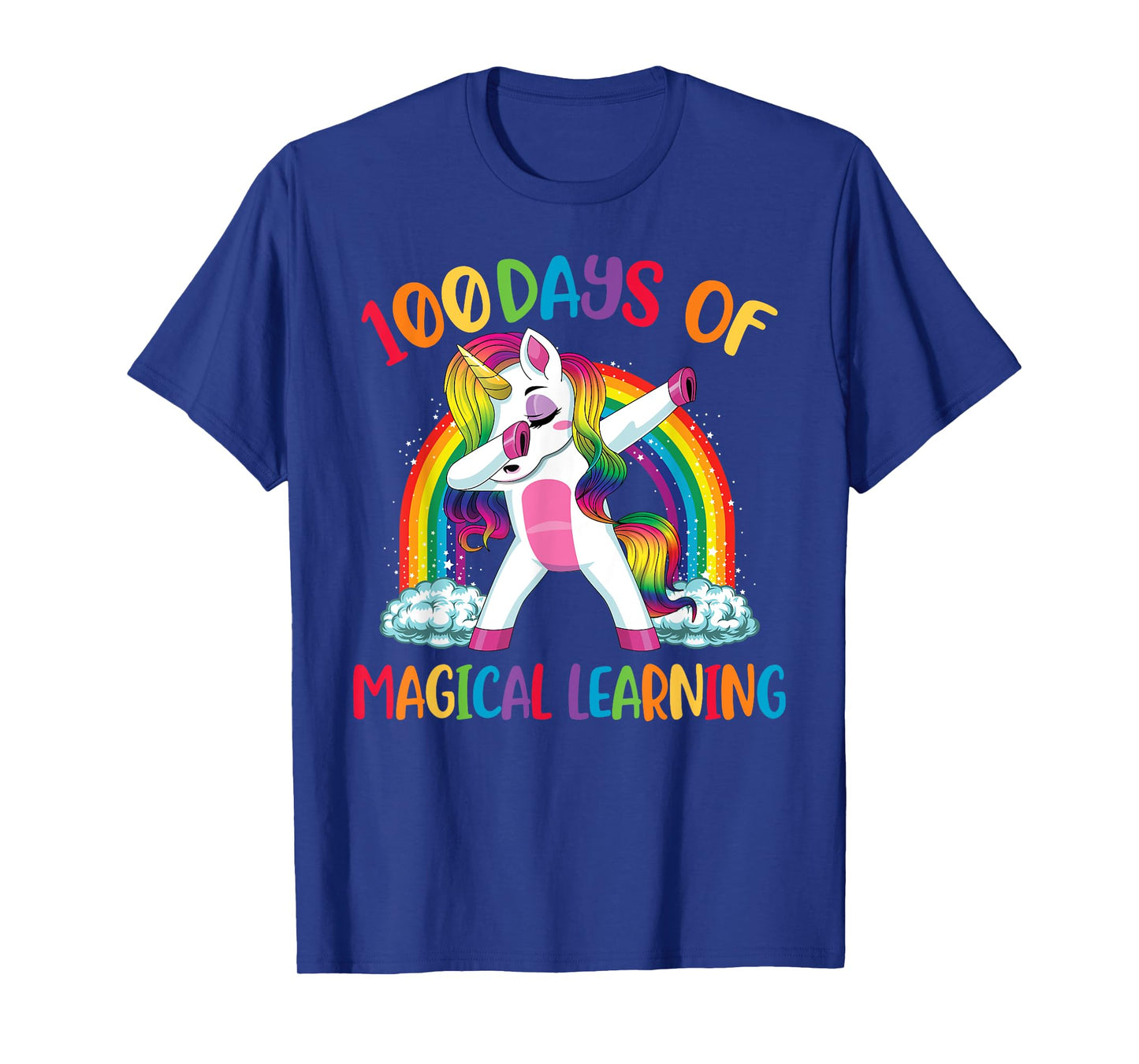100 Days Of Magical Learning Dabbing Unicorn Girls Kids T-Shirt