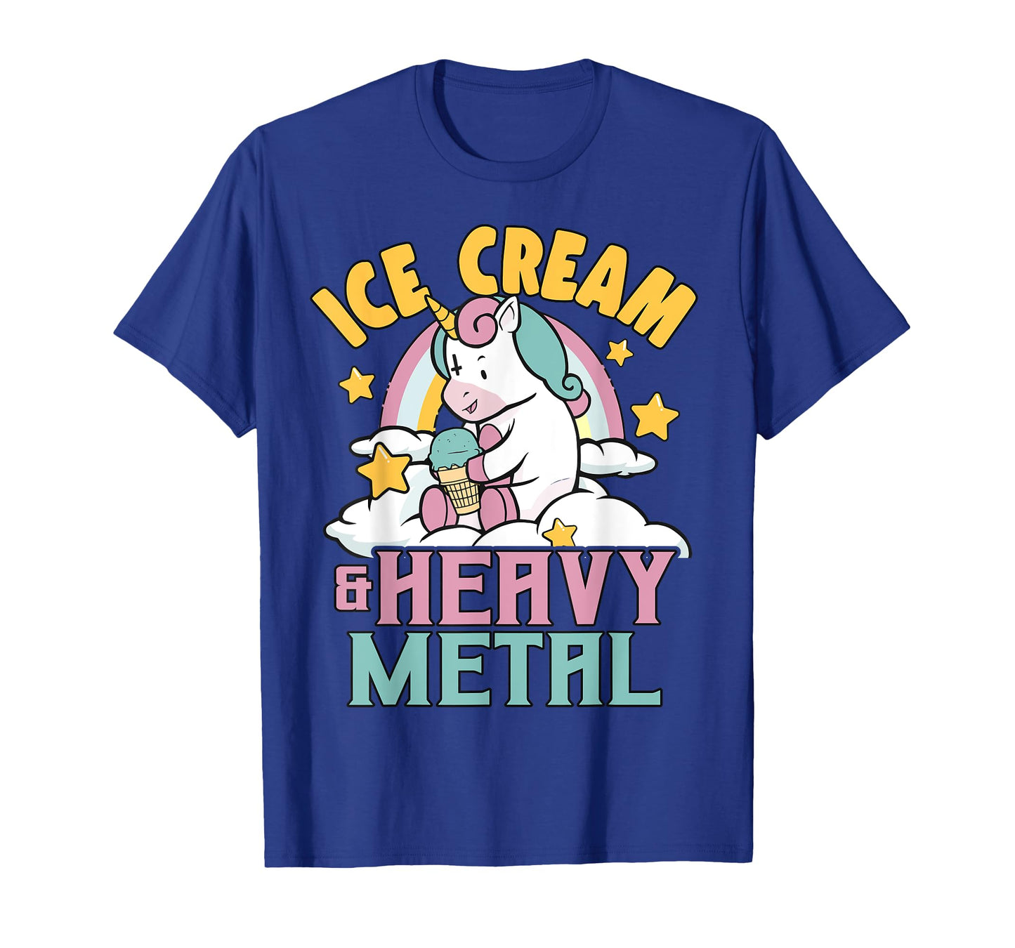 Ice Cream & Heavy Metal Unicorn Metal Rainbow Death Metal Men Women Kids T-Shirt