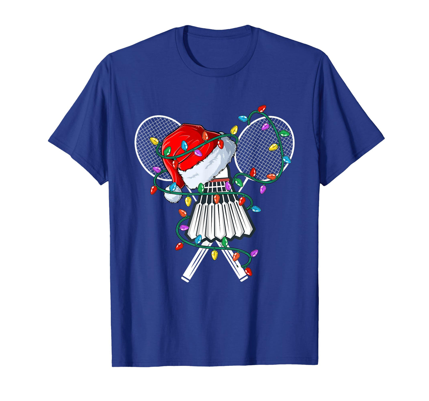 Christmas Badminton Xmas Santa Sports Hat Mens Womens Kids T-Shirt