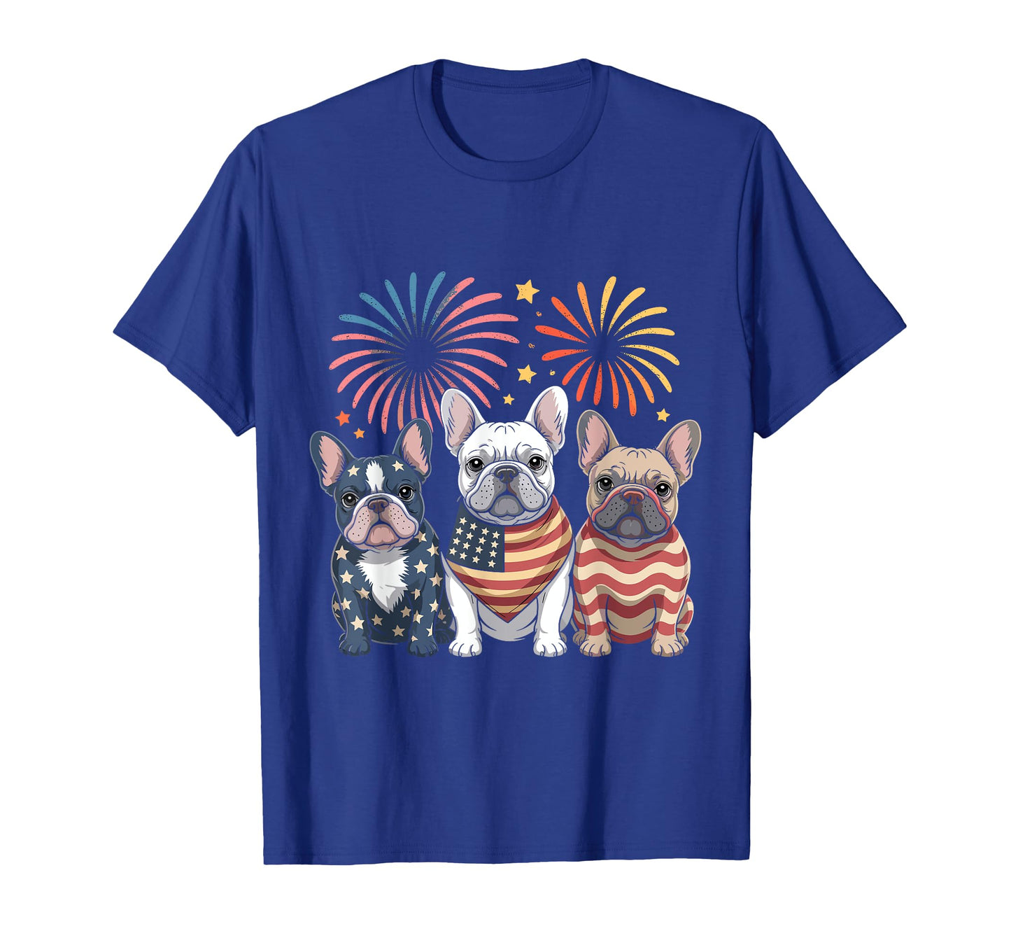 Frenchie Bulldog USA American Flag French Dog 4th of July T-Shirt for Men Women Kids