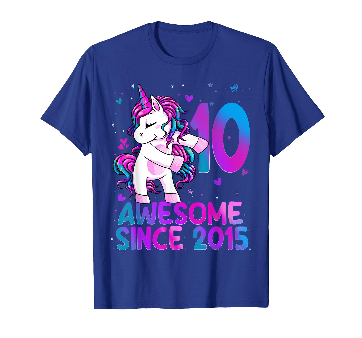 Flossing Unicorn 10 Year Old 10th Birthday Girl Unicorn T-Shirt
