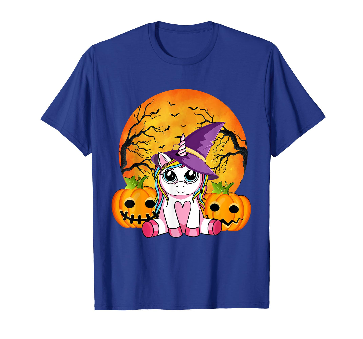 Cute Halloween Shirt Girls Women Witchy Unicorn Halloween T-Shirt