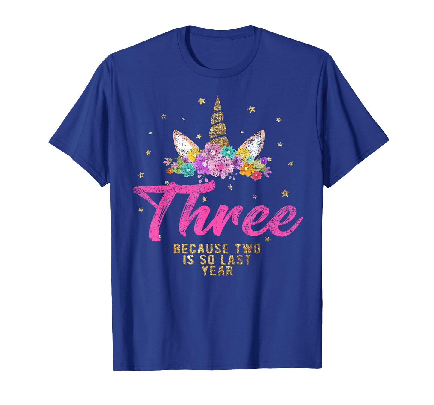 Unicorn Birthday Shirt for 3 Year Old Girl Gift 3 T-Shirt