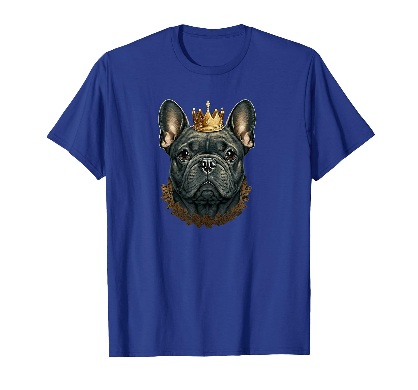 Funny French Bulldog Frenchie with a Golden Crown T-Shirt