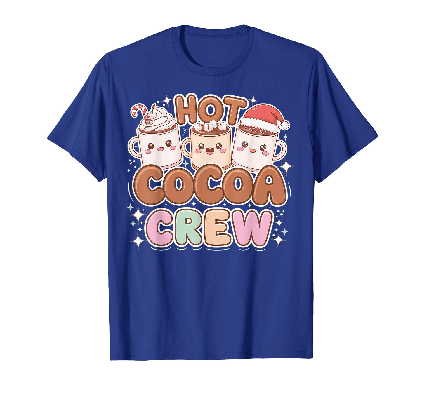Funny Christmas Hot Cocoa and Marshmallow Crew T-Shirt