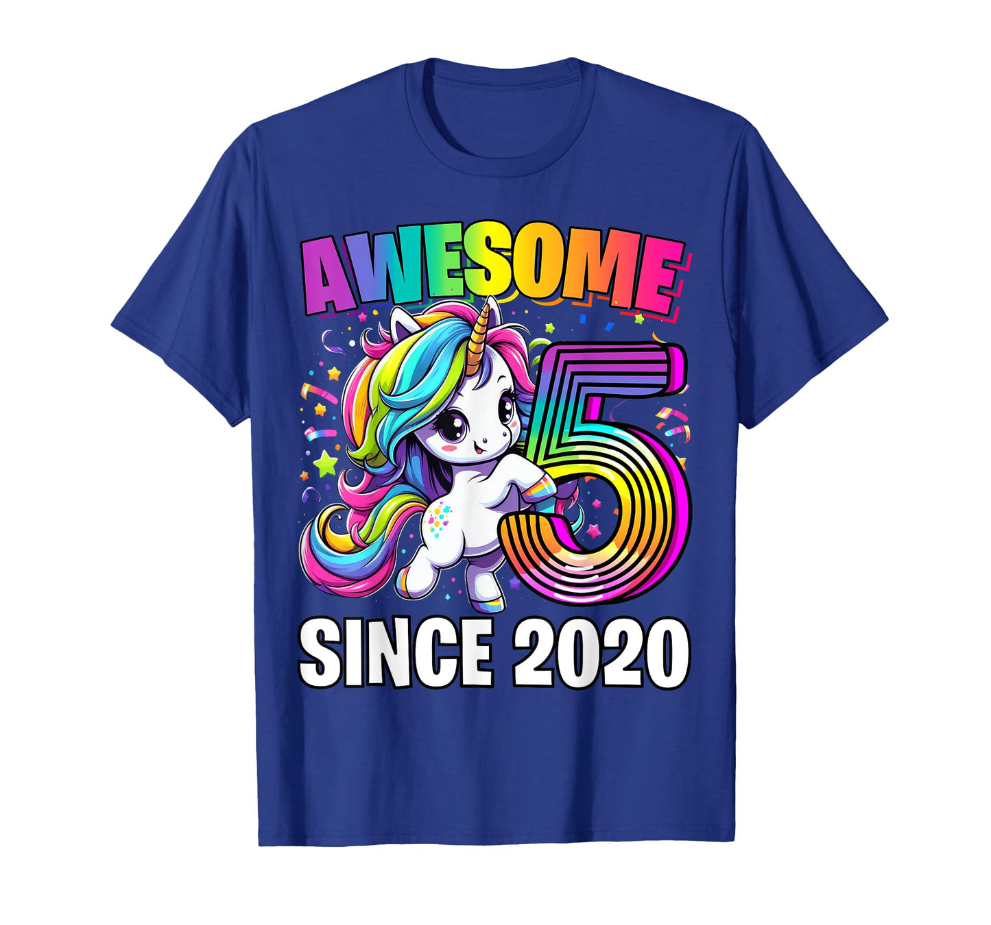Unicorn 5th Birthday 5 Year Old Unicorn Party Girls Outfit T-Shirt