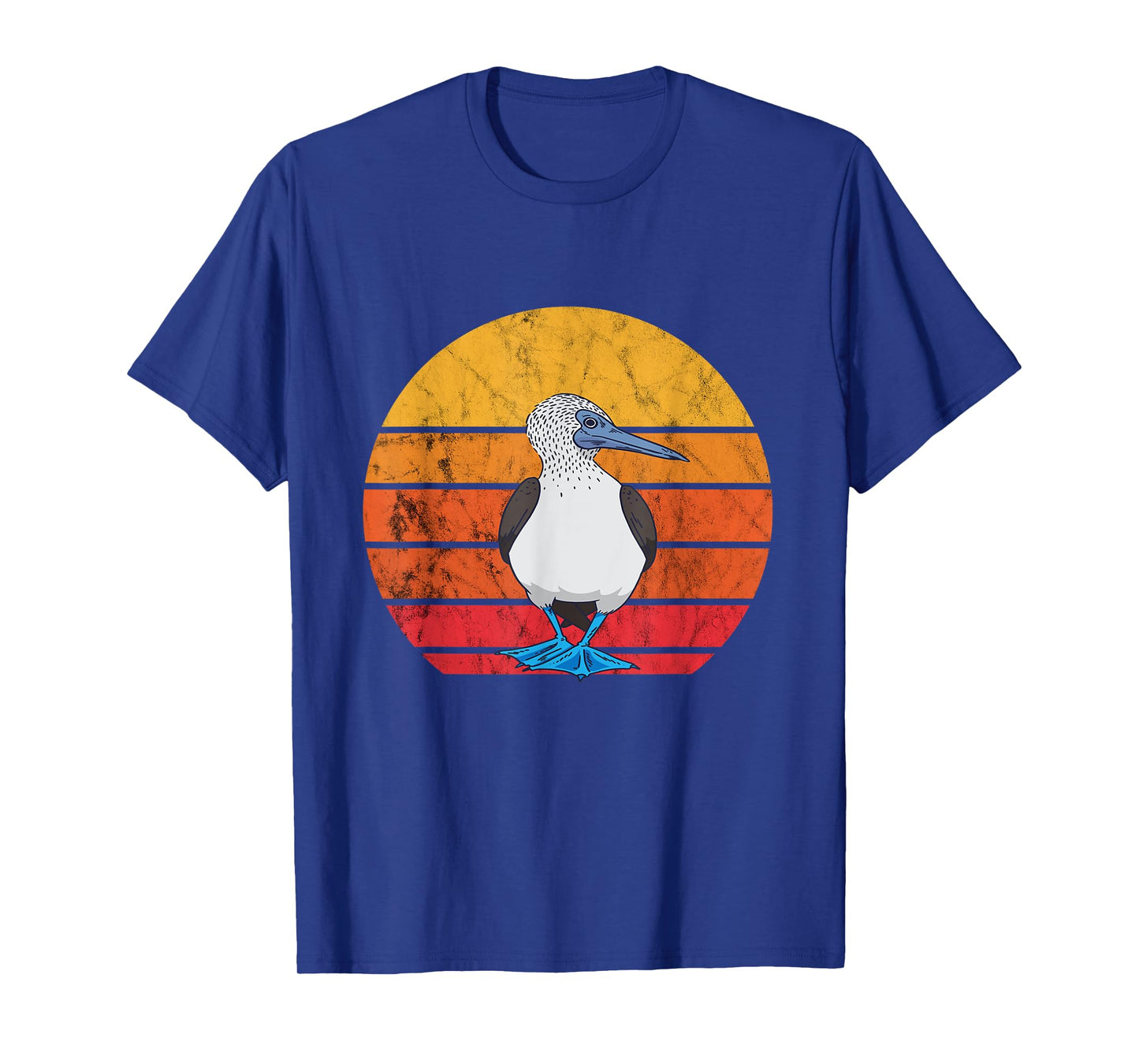 Blue Footed Boobies Tropical Sea Bird Retro Vintage Sunset T-Shirt
