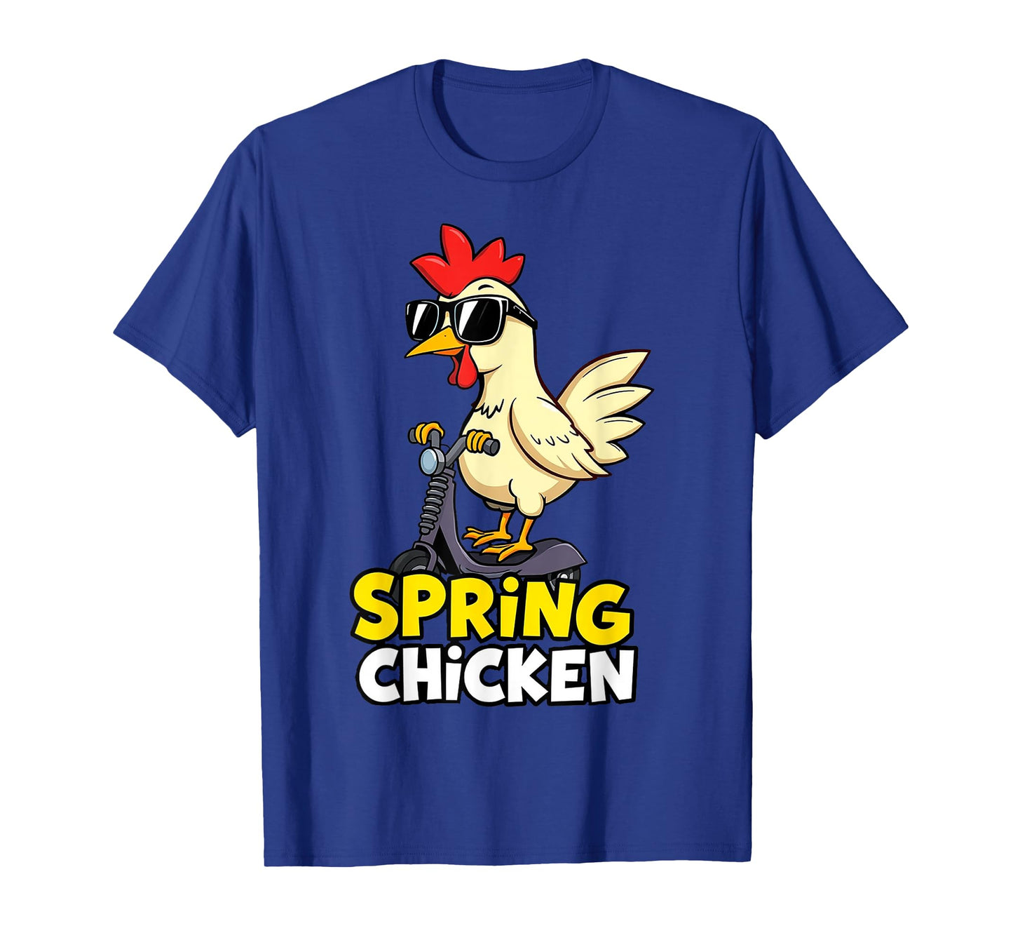 Spring Chicken Chicken On Pogo Stick Funny Chicken T-Shirt