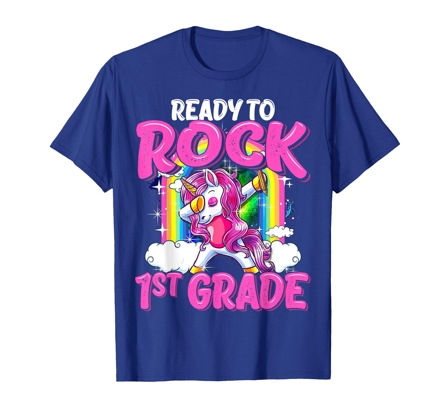 Ready To Rock 1st Grade Dabbing Unicorn Back To School Girls T-Shirt