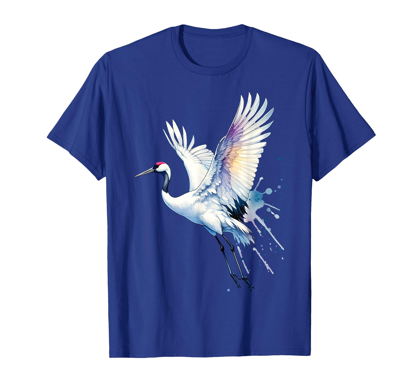 Snow Crane Bird Watching Beautiful Flying White Crane Water T-Shirt