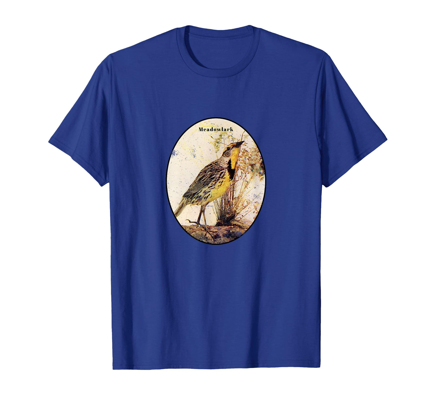 Retro Antique Meadowlark Vintage Bird Design T-Shirt