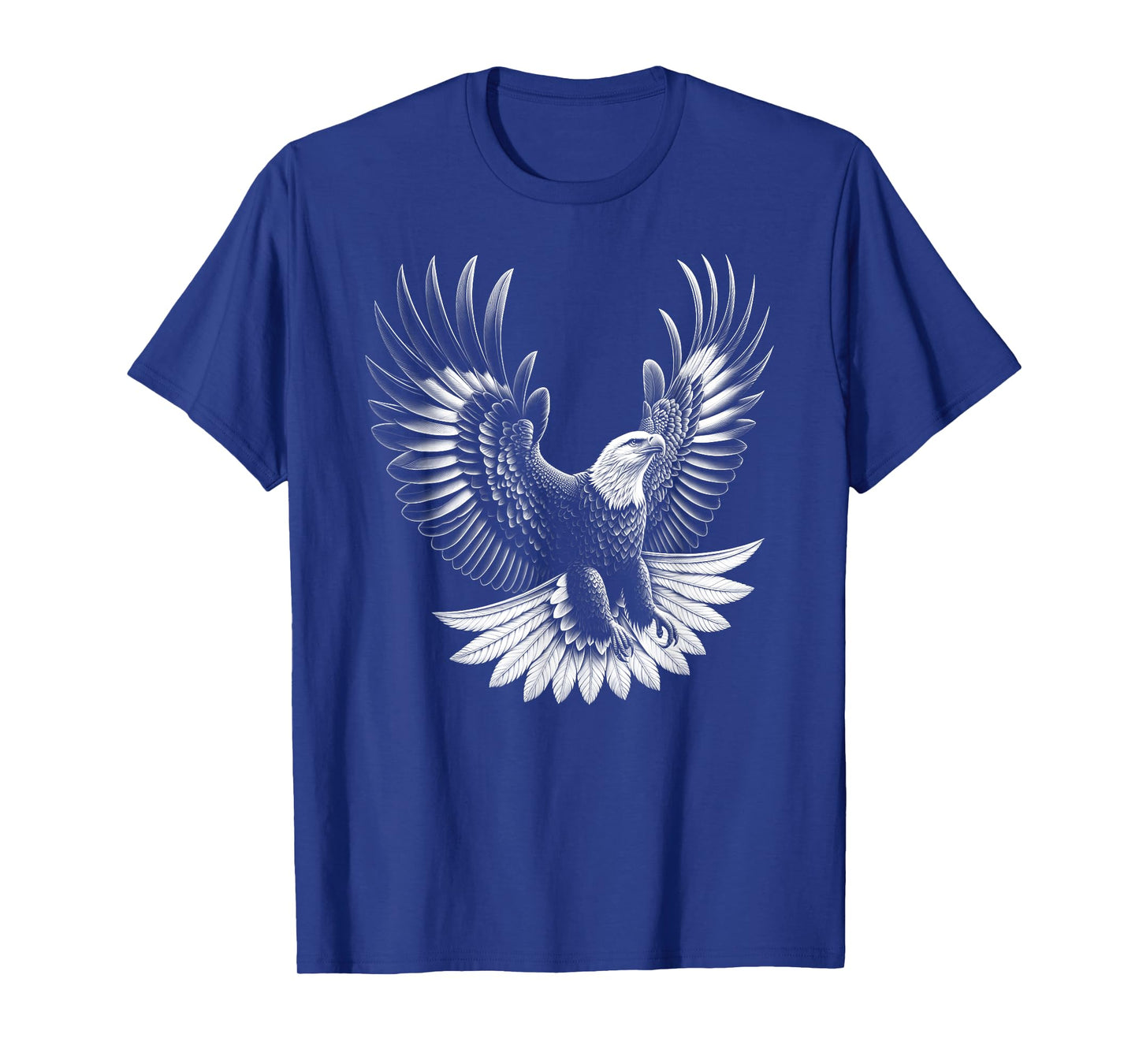 Proud Eagle with Spread Wings in Drawing Style T-Shirt