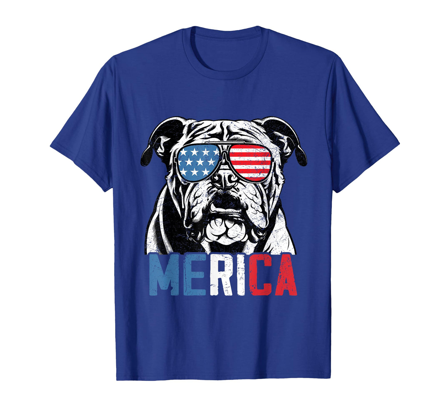 Patriotic English Bulldog Dog Merica 4th Of July Funny T-Shirt for Men Women Kids