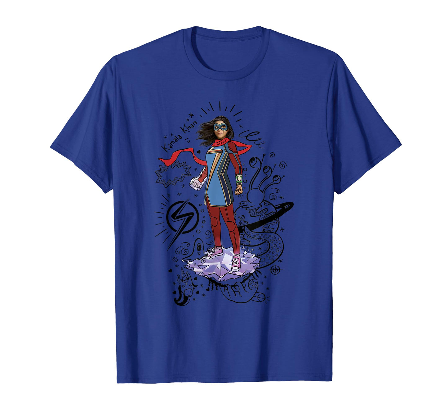 Marvel Ms. Marvel Hero Scribbles Poster T-Shirt