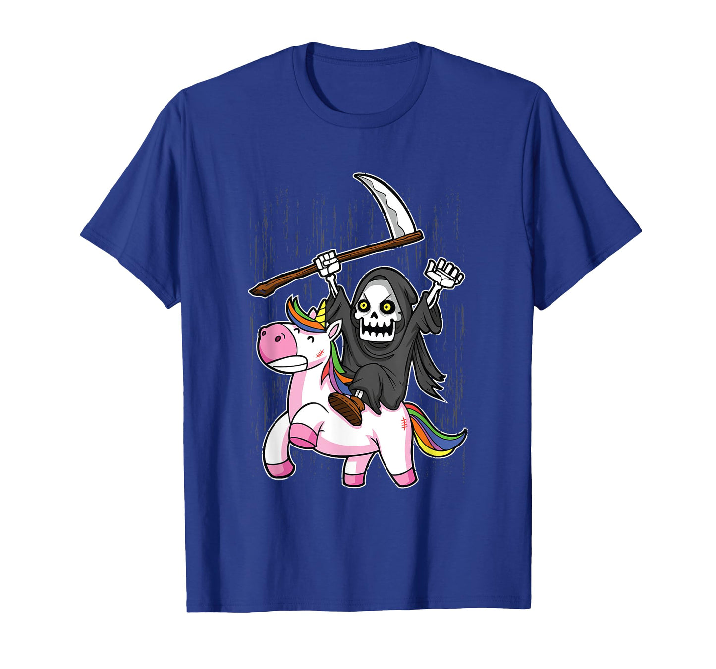 Death Metal Rock Music Halloween Grim Reaper Riding Unicorn T-Shirt