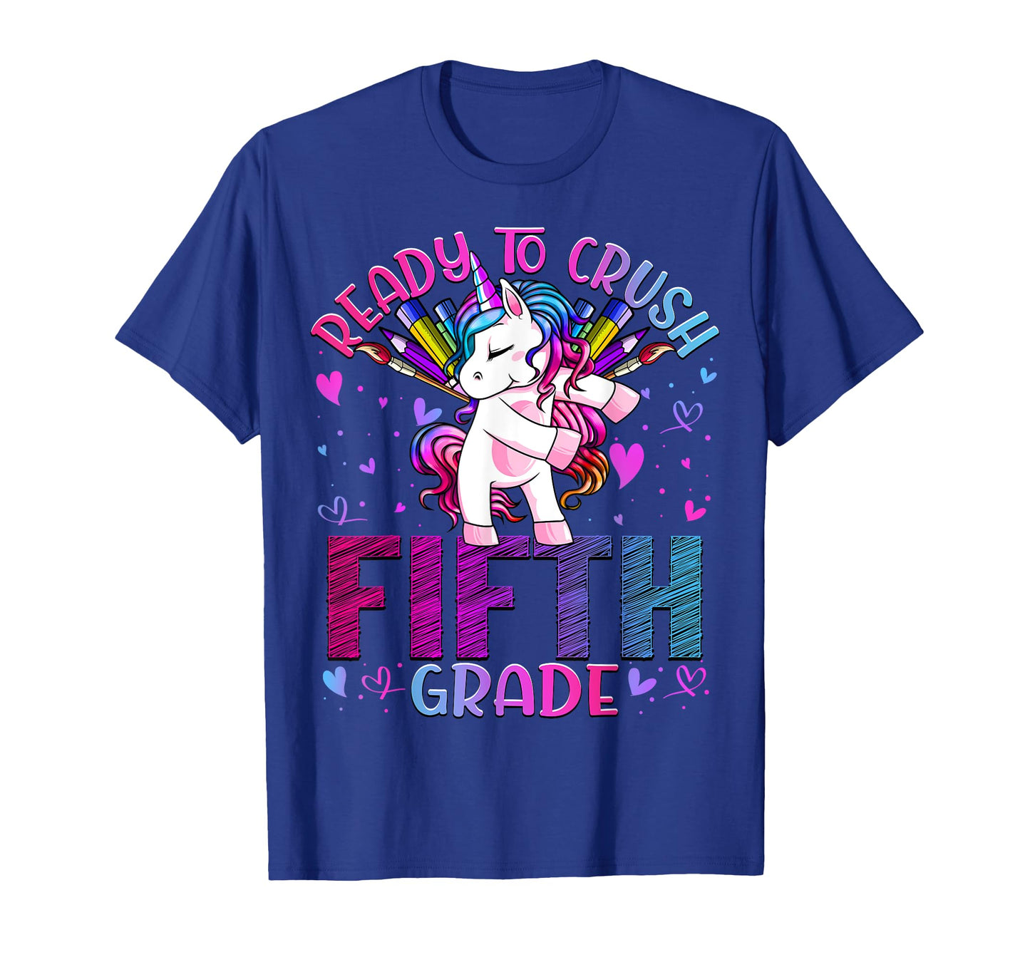 Ready to Crush Fifth 5th Grade Back To School Unicorn Kids T-Shirt