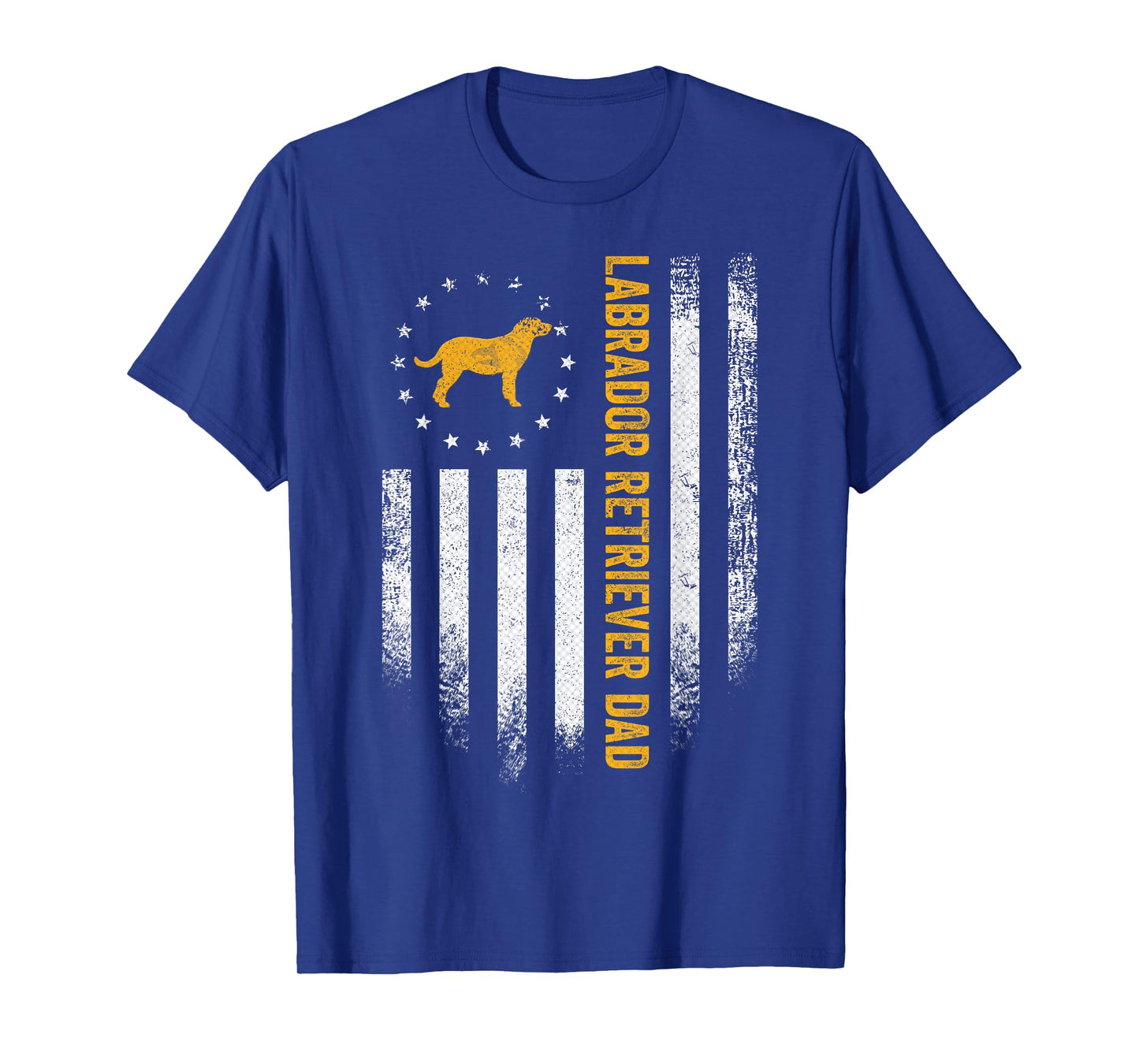 Vintage USA Flag Proud Labrador Retriever Dad Lab Silhouette T-Shirt