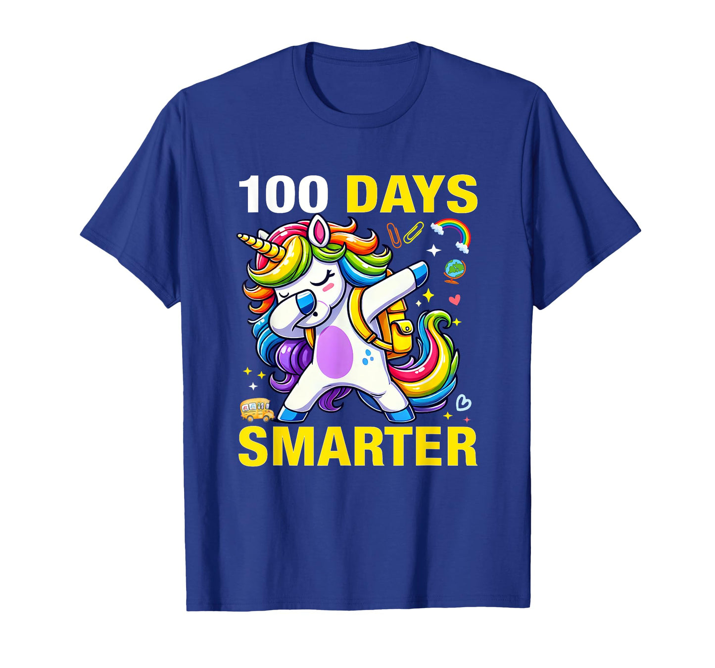 100 Days Smarter Kids Girls Unicorn 100th Day of School T-Shirt